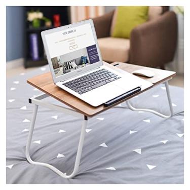 Imagem de CLLBANT Mesa para PC mesa ajustável para computador portátil suporte dobrável portátil para computador portátil mesa para cama quarto bandeja para escritório em casa Me