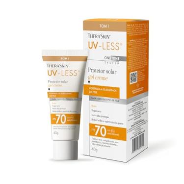 Imagem de Protetor Solar Facial Theraskin UV-Less FPS 70 Gel Creme Tom 1 40g – Alta Proteção com Cor