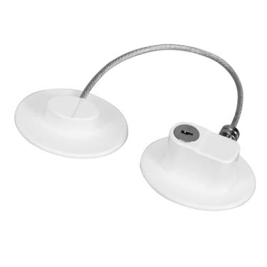 Imagem de Trava De Segurança Chave Para Porta Gaveta Bebês Crianças Freezer Janela Porta Armario Geladeira Microondas Multiuso Flexível Instalação Sem Furar Com ou Sem Senha (Redonda de Chave Branca)