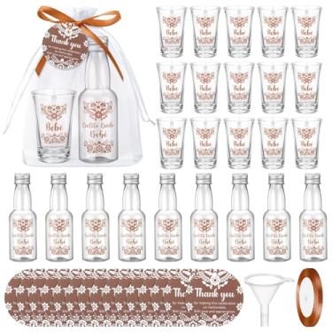 Imagem de LemonRoad Conjunto de 36 lembrancinhas de chá de bebê Cielito Lindo copos de plástico vazios garrafas vazias cartão de agradecimento e funil Cielito Lindo decorações de festa para chá de bebê tema