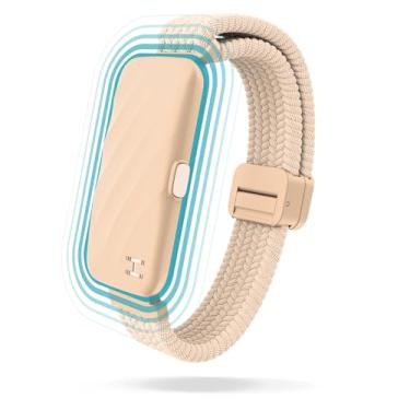 Imagem de Homedics Pulseira WakeBand com alarme vibratório silencioso, design ultra leve e confortável, 9 padrões de vibração e 9 intensidades, bateria de até 6 dias, aplicativo iOS/Android, creme