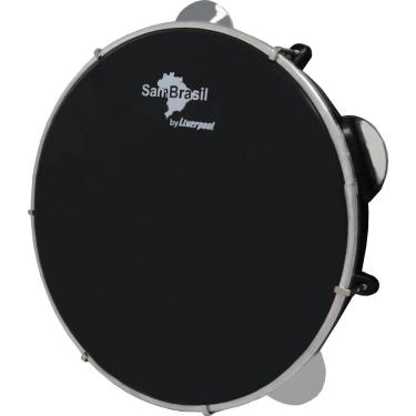 Imagem de Pandeiro 10? Premium Pele Preta Sambrasil Liverpool Preto