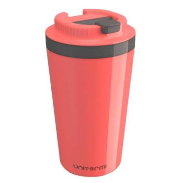 Imagem de Copo Térmico Minas 400 ML com Tampa Parede Dupla Multiuso Squeese Unitermi Café Chá Suco Leite Água (ROSA)