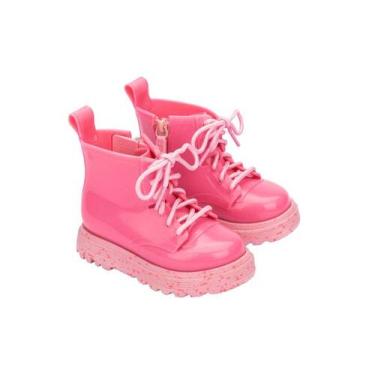 Imagem de Bota Infantil Mini Melissa Baby Coturno Feminino, Rosa, 26/27