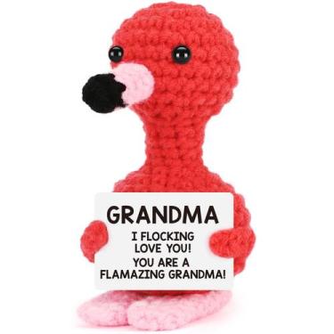 Imagem de Brinquedo Flamingo de crochê BDAyption, presente engraçado para vovó