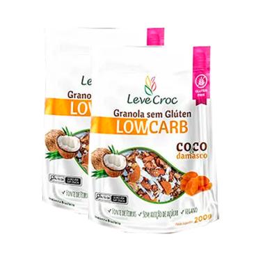Imagem de Kit 2X: Granola Coco/Damasco Low Carb Leve Crock 200g