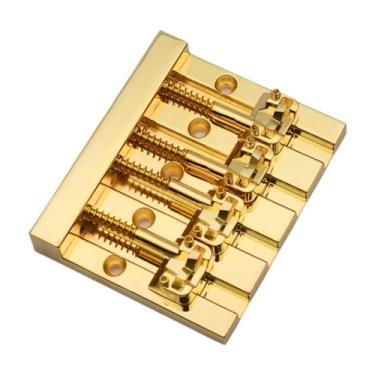 Imagem de JWQFBC Ponte para Baixo de Quatro Cordas, Acessórios, Peças de Reposição para Metal Luthier, Projetos "faça Você Mesmo" para Músicos, Rastilho de C, Ouro