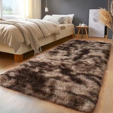 Imagem de Tapetes macios para sala de estar, tapetes macios e felpudos para sala de estar, tapetes felpudos antiderrapantes atualizados para quarto das crianças, decoração perfeita para casa moderna, tie dye