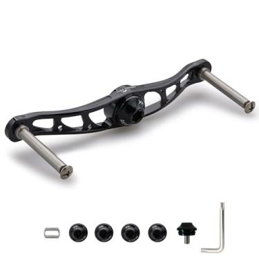 Imagem de HEIGHTEN 105 mm/115 mm/120 mm/130 mm Alça de molinete de pesca sem botão para Shimano Daiwa Baitcasting Reel Power Handle Crank Acessório (preto, 105 mm) (0117)