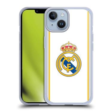 Imagem de Head Case Designs Capa de gel com emblema branco oficialmente licenciada pelo Real Madrid CF [proteção de grau militar] compatível com Apple iPhone 14 e compatível com MagSafe