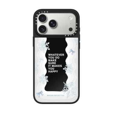 Imagem de CASETiFY Capa espelhada para iPhone 17 Pro Max [refletiva/compatível com Magsafe/1,5 m. 1X proteção contra quedas de grau militar] - Primeira neve - preta em preto