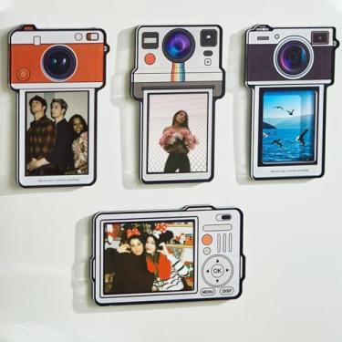 Imagem de OULIGET Moldura magnética para foto Fujifilm Instax Mini Instant Polaroid Go Instant Film Display, 5 x 5 cm, ímãs fotográficos para presentes de geladeira, presente de volta às aulas, cacifo, 4 peças