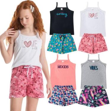Imagem de Kit 4 Peças Juvenil de Menina Conjunto Infantil de Verão 10 ao 16 anos