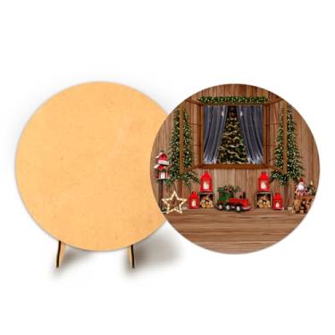 Imagem de Painel Redondo 50cm C Elastico Natal + Suporte MDF (NAT087)