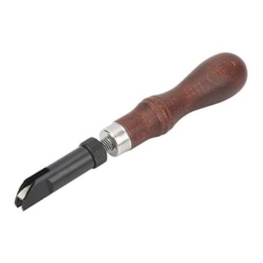 Imagem de Zerodis Ferramenta de Goiva Tipo V Com Cabo de Madeira Ajustável para Artesanato Em Couro Design Ergonômico Com Cabeça Extensível para Uso Confortável Ferramentas de Couro