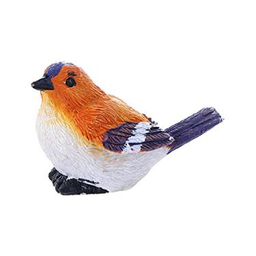 Imagem de Micro Landscape Mini Resin Fairy Garden Decor Dollhouse Succulent Plant Little Birds Animal Model Home(M-Orange Bird)