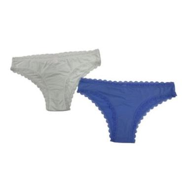 Imagem de KIT 2 CALCINHAS BASIC+ LINGERIE AZUL CELESTE/BRANCO P