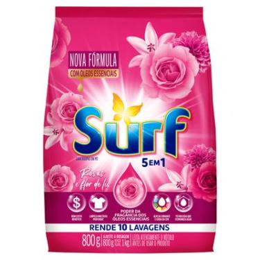 Imagem de LAVA-ROUPAS EM PÓ 5 EM 1 ROSAS E FLOR-DE-LIS SURF PACOTE 800G