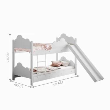 Imagem de Beliche Sonho Nuvem Com Escorregador Eduarda Branco