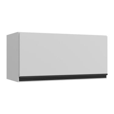 Imagem de Armário De Cozinha Aéreo 70cm 1 Porta Basculante Veneza Multimóveis V3681 Branco/preto Branco/preto