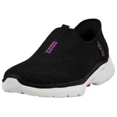 Imagem de Skechers Tênis feminino Hands Free Slip-ins Go Walk 6-Fabulous View, Preto/rosa choque, 37
