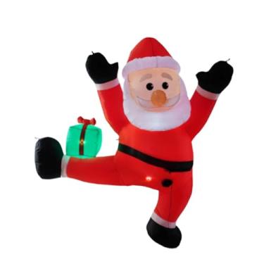 Imagem de Baoblaze Papai Noel inflável de Natal, embutido em LED, decoração clássica para áreas externas, para jardim, festival, 185cm