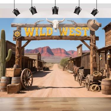 Imagem de Pano de fundo do Velho Oeste 1,7 x 1,7 m (Wild West Town-1, 7 × 5FT)