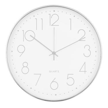 Imagem de Relógio De Parede Decorativo 30Cm Luxo Moderno Cromado