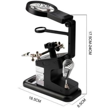 Imagem de Suporte Ferro De Solda COM lupa Garra E Led 3 Gaveta Klte803 - Next Tr