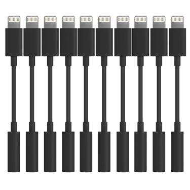 Imagem de Adaptador Lightning para conector de fone de ouvido de 3,5 mm [certificado Apple MFi] Som estéreo Hi-Fi, controle de função completa, compatível com iPhone 14/13/12/11/X/8 e mais – para música