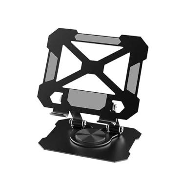 Imagem de Suporte para Tablet em Aço Carbono Suporte de Mesa para Tablet Ajustável Articulado com Base Rotativa e Giratória 360 Dobrável Suporte Flexível e Resistente Compatível com Vários Tablets