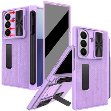 Imagem de YQODSZ Capa para Samsung Galaxy Z Fold 7 com suporte para caneta S, [capa de câmera deslizante] [protetor de tela de privacidade] capa de dobradiça resistente contra quedas capa de cobertura total