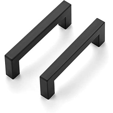 Imagem de Ravinte Pacote com 32 alças de armário quadrado de cozinha de 3-3/4 polegadas preto fosco puxa gaveta preta puxadores de armário de cozinha ferramentas de cozinha