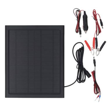 Imagem de Carregador de painel solar 6W 16V Kit de manutenção de bateria solar portátil para carro, motocicleta, barco, trailer, trailer, snowmobile