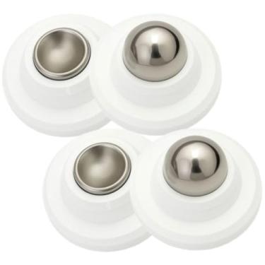 Imagem de Kit 2 Pares Batedor Magnético Imã Porta Trava Adesivo Parafuso Buchas NilosDecor (Branco)