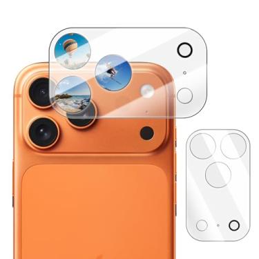 Imagem de AIYEEN Protetor de lente de câmera (pacote com 2) compatível com iPhone 17 Pro Max de 6,9 polegadas, vidro temperado 9H, ultratransparente, antiarranhões [não afeta fotos noturnas]