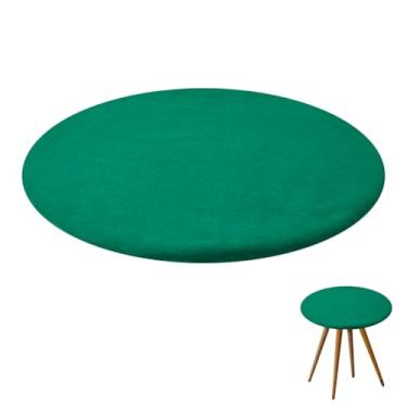Imagem de arricraft Capa de mesa de cartas de feltro verde de 91 cm, toalha de mesa redonda tapete de mesa de jogo elástico protetor de mesa para jogos de cartas Mahjong jogos de tabuleiro jogos de dados