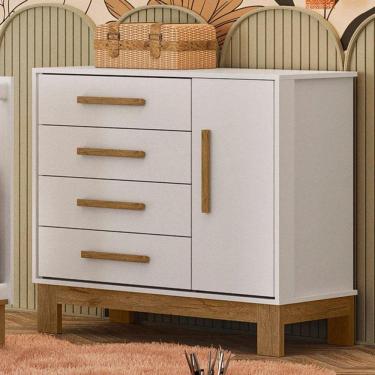 Imagem de Cômoda Sapateira Q Encanto Slim 4355 Branco Acetinado Ambiente - Qmovi