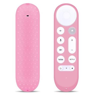 Imagem de ZWP Capa de silicone para controle remoto compatível com controle remoto Google TV Streamer 4K TV GY3LE (rosa)