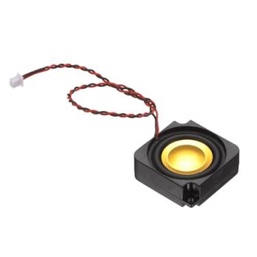 Imagem de PATIKIL Mini alto-falante de 3 watts e 4 Ohm, 1 peça de máquina de publicidade portátil de alcance completo micro conector para pequenos projetos eletrônicos, preto dourado