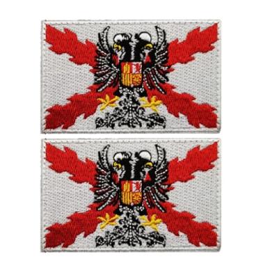 Imagem de ODSP Emblemas táticos da bandeira espanhola, aplique de tecido da bandeira da Espanha, 8 x 4 cm, suporte de gancho e laço, pacote com 2