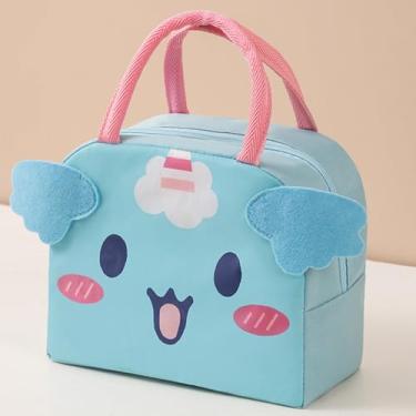 Imagem de Lancheira térmica reutilizável com desenho animado portátil (unicórnio azul)