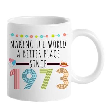 Imagem de Choinn 1973 Presentes de aniversário de 53 anos para homens e mulheres, 53 anos, presente de aniversário, caneca de café para mãe, pai, avó, vovô, ideias de presentes de aniversário de 53 anos, Dia