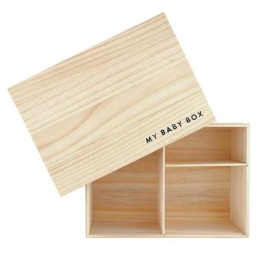 Imagem de Stephan Baby Caixas de lembrança – Caixa de madeira de cápsula do tempo do primeiro ano para bebês recém-nascidos, 23 x 33 cm, My Baby