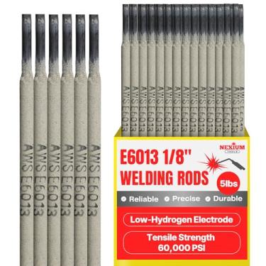 Imagem de NexiumTools 6013 Haste de soldagem - Eletrodos de varas de soldagem de penetração profunda para soldagem em todas as posições - Funciona em superfícies enferrujadas, tintas e sujas - Compatível com AC