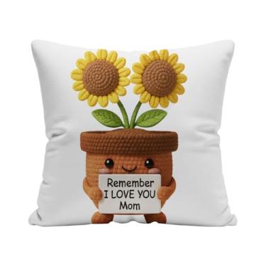 Imagem de wtisan Capa de almofada de presente para mãe, 45,7 x 45,7 cm, melhores presentes para mãe e filho, para o dia das mães, aniversário, Natal, fronha decorativa com envelope de presente