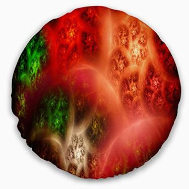 Imagem de Sala de estar Redonda, Sala de estar, Sofá, Almofada de alta qualidade + Capa de almofada Designart Red Magic Stormy Sky' Abstrata impressa em ambos os lados 50 cm