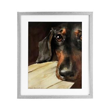 Imagem de Stupell Industries Impressão emoldurada Sight of Dachshund Gray Under Glass, design por George Dyachenko, 16 x 13