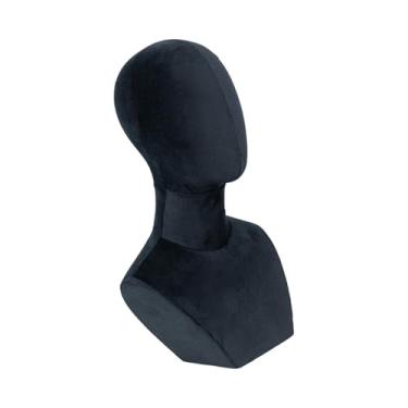 Imagem de Kokiya Suporte de exibição de perucas, joias, manequim, suporte de exibição de chapéus de cabelo, manequim, cabeça, modelo, bonés, varejo, estilistas, Preto