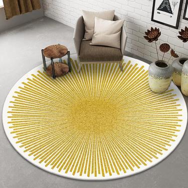 Imagem de Tapetes Redondos Modernos Bege Tapete Circular Para Sala De Estar Quarto Ou Cozinha Tapete De Mesa De Centro - 80cm 100cm 120cm 140cm 160cm 180cm, Diameter 200cm/6.5ft
